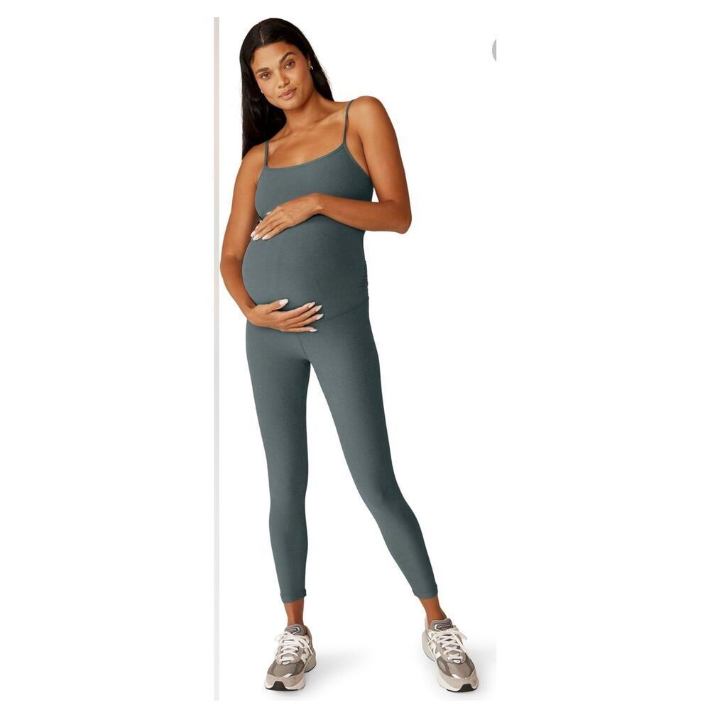 NWOT BEYOND THE BUMP / BEYOND YOGA womens Spacedye Uplevel Maternity Jumpsuit